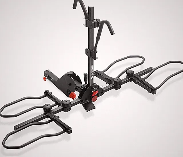 2" Hitch Mounted Foldable Rack Quick Release Handle Smart Tilting 2-Bike Platfor
