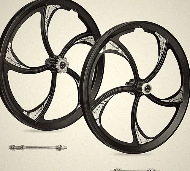 20" Magnesium Alloy Bike Wheel Set, 5 Spokes, Disc Brake, Quick Release