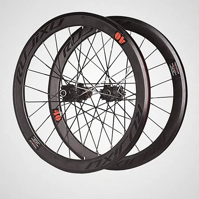 20In 406 451 Fold Bike Wheelset V/Disc Brake Front 2 Rear 4 Bearing Carbon Hub