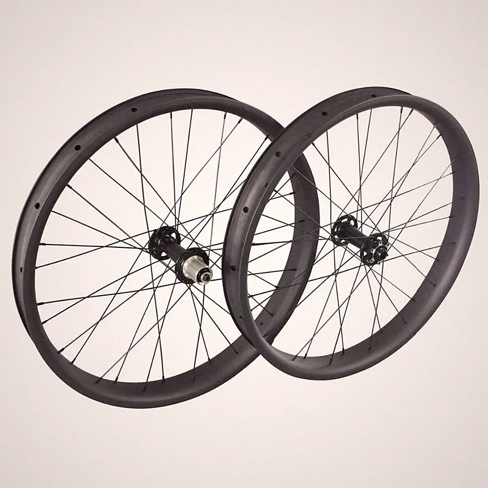 26er Fat Tire Snow Bicycle Carbon Wheelset 65mmX25mm Quick Release Thru Axle Hub