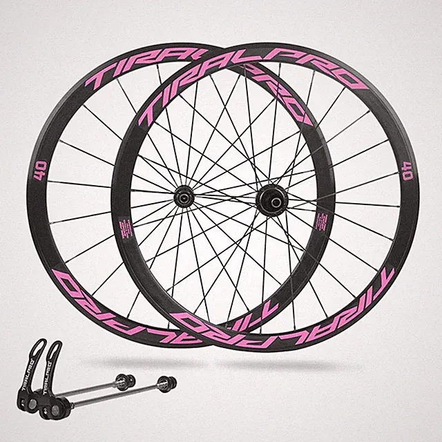 700C 40mm Height Road Bike Aluminum Alloy Wheel Set with Quick Release Hubs