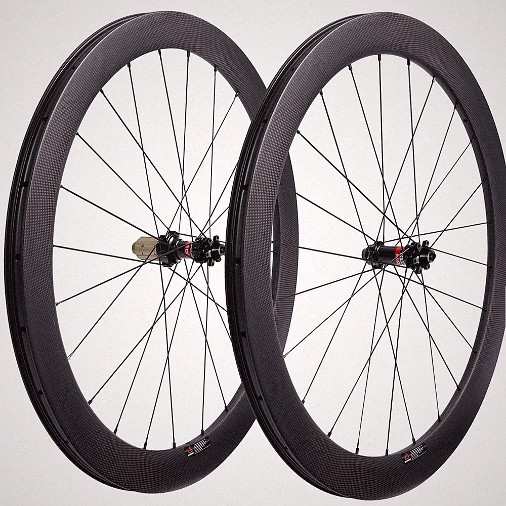 700C Road Cyclocross Bike Tubuless Carbon Wheelset Thru Axle Quick Release Hub