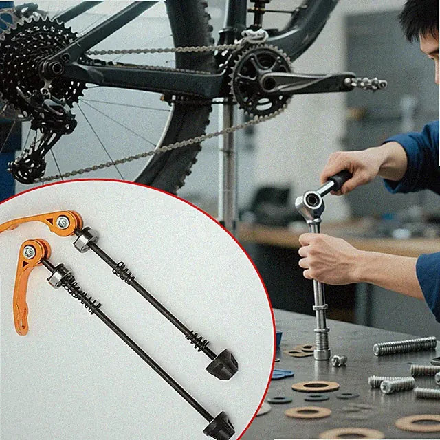 A Set Bicycle/Bike Axle/Quick Release Wheel Hub Quick Release Skewer Set