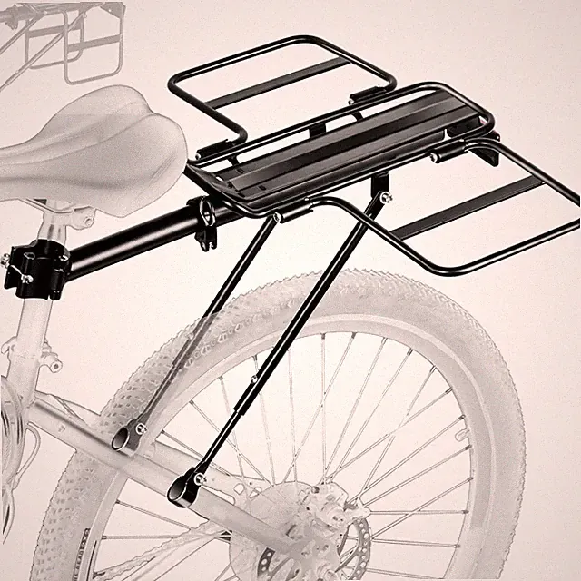 Adjustable Foldable Bike Cargo Rack - Quick Release, Fits 24"-29" Wheels