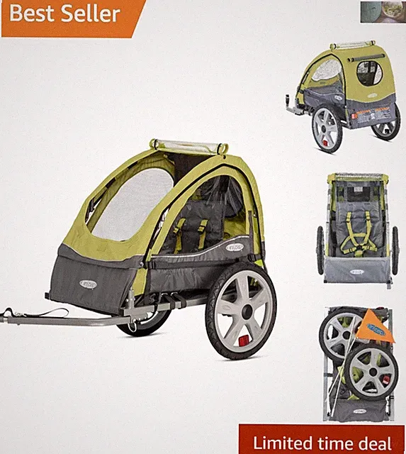 Durable Sync Bike Trailer for Kids - Easy Storage, Bug Screen & Comfortable Ride