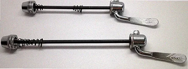 FRONT & REAR BICYCLE BIKE WHEEL STEEL QUICK RELEASE SKEWER SET 100 & 135MM NEW