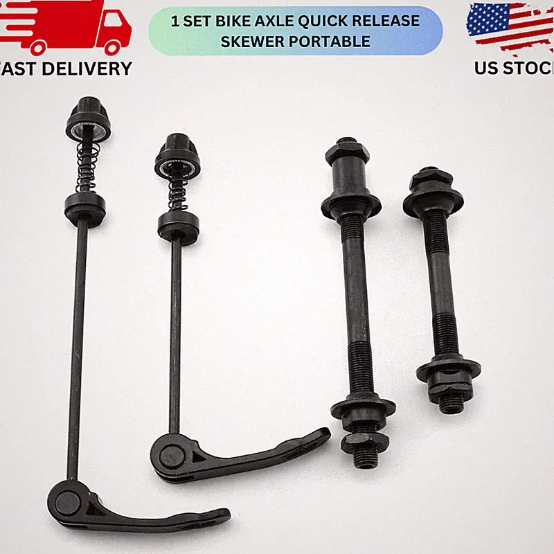Quick Release Front Rear Bicycle Axle Skewer Set For Mtb Bmx Bike Wheel Hub Pair