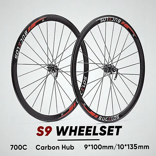 Road Bike Wheelset 700C 8/9/10/11 Speed Carbon Fiber Hub Quick Release Wheels
